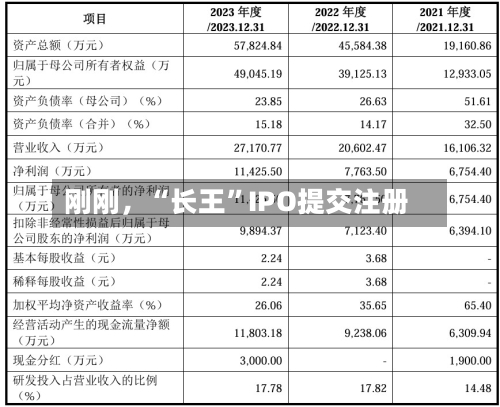 刚刚	，“长王”IPO提交注册-第3张图片