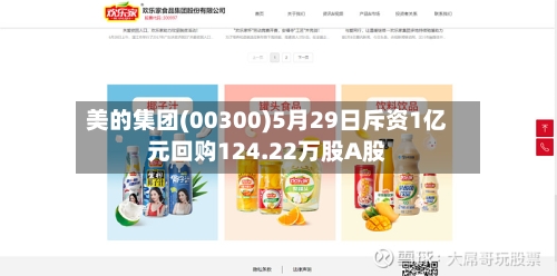 美的集团(00300)5月29日斥资1亿元回购124.22万股A股
