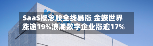 SaaS概念股全线暴涨 金蝶世界
涨逾19%浪潮数字企业涨逾17%-第2张图片