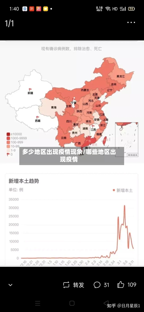 多少地区出现疫情现象/哪些地区出现疫情